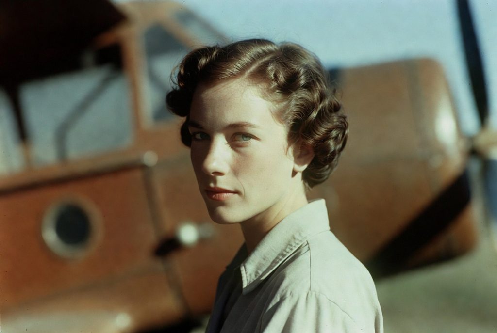 Beate Uhse with a vintage aviation and postwar business aesthetic